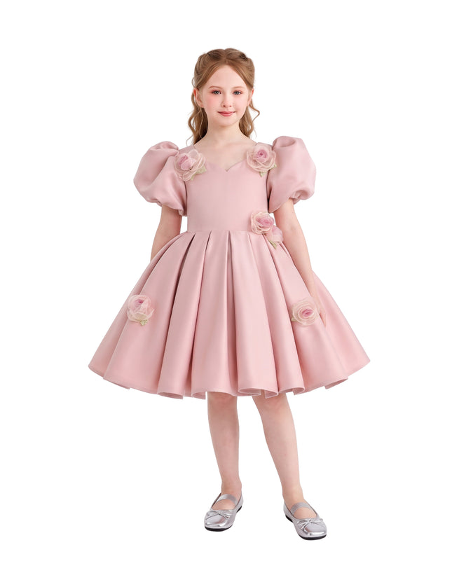 kids atelier tulleen Pink Verena Tulle Pleated Floral Dress