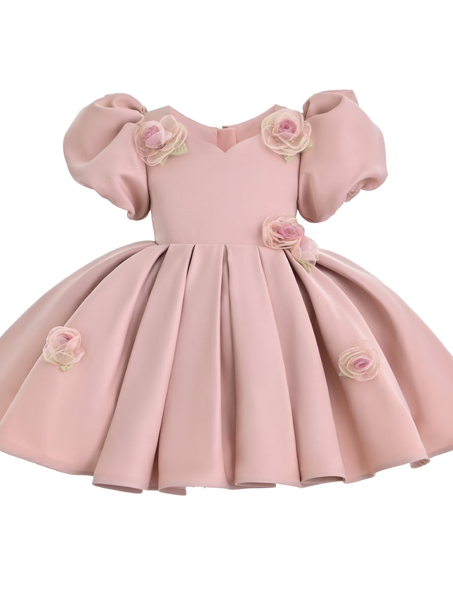 kids atelier tulleen Pink Verena Tulle Pleated Floral Dress