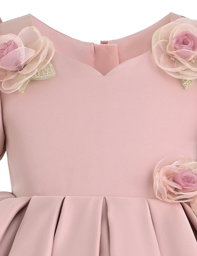 kids atelier tulleen Pink Verena Tulle Pleated Floral Dress