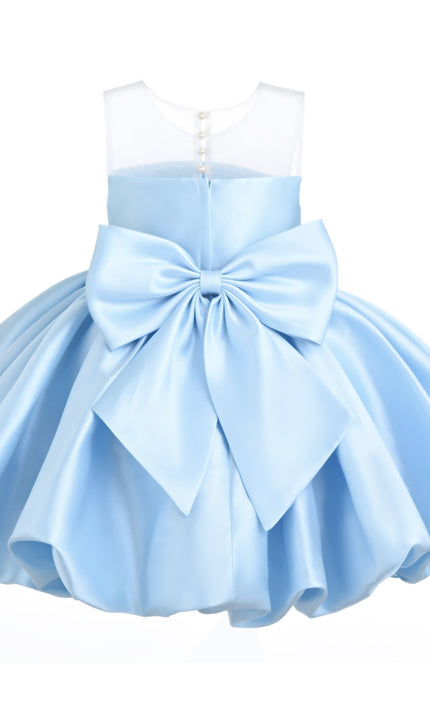 kids atelier tulleen Light Blue Zorina Party Dress with Floral Accent