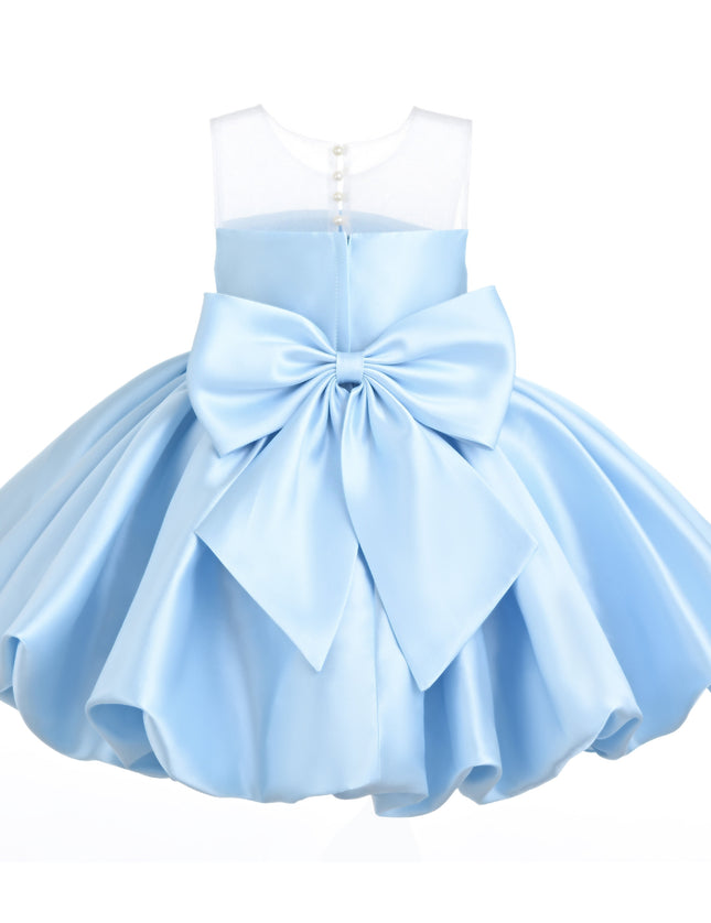 kids atelier tulleen Light Blue Zorina Party Dress with Floral Accent