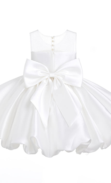 kids atelier tulleen Ivory Zorina Party Dress with Floral Accent