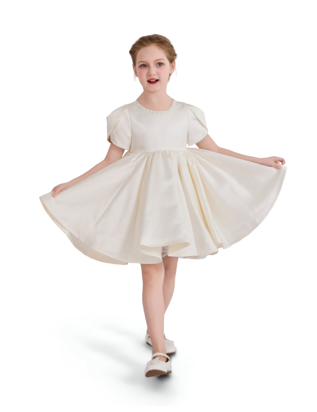 Ivory Suncrestia Pearl-Accented Occasion Dress
