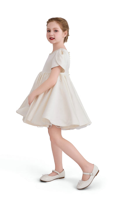 tulleen Ivory Suncrestia Pearl-Accented Occasion Dress