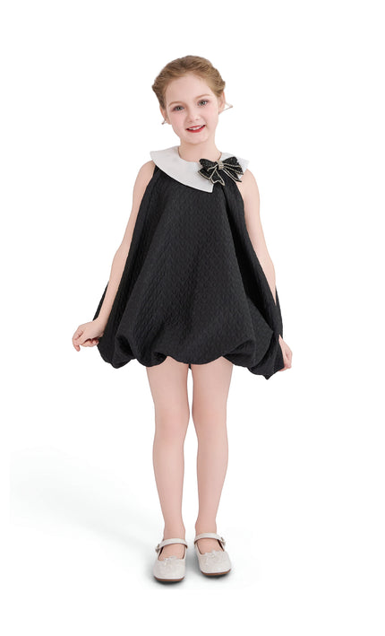 kids atelier tulleen Black Bow-Embellishment Dress