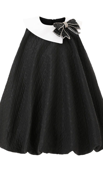 kids atelier tulleen Black Bow-Embellishment Dress