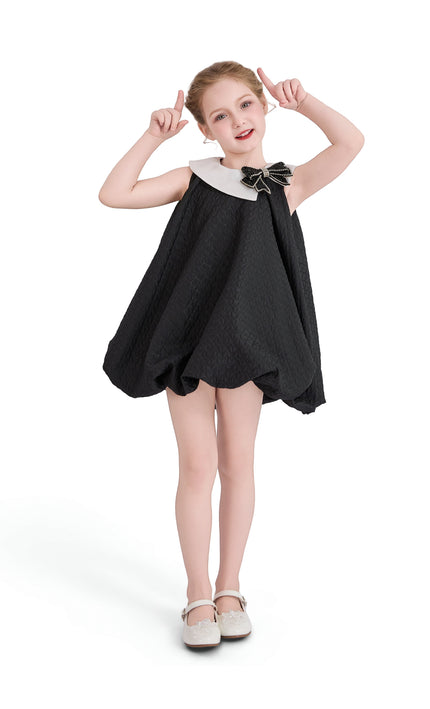 kids atelier tulleen Black Bow-Embellishment Dress