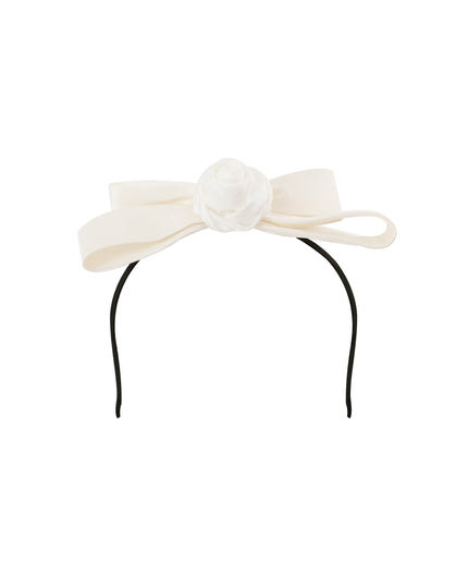 kids atelier tulleen White Valmonta Satin Dress with Floral Accents