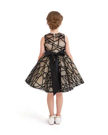 tulleen Beige Belvedra Pearl-Trim Ribbon Dress