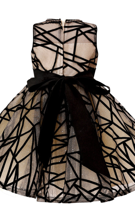 tulleen Beige Belvedra Pearl-Trim Ribbon Dress