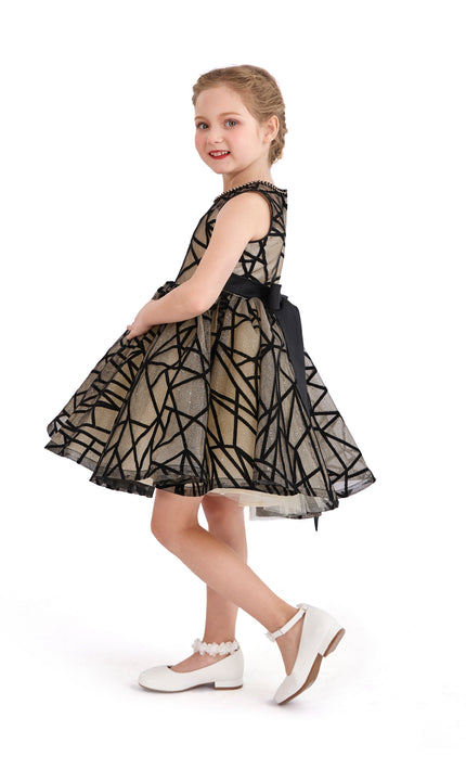 tulleen Beige Belvedra Pearl-Trim Ribbon Dress