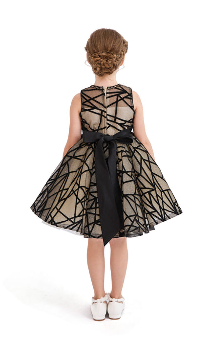 tulleen Beige Belvedra Pearl-Trim Ribbon Dress