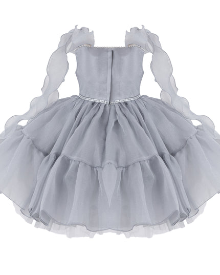 kids atelier tulleen Light Gray Ruffled Party Dress