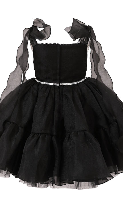 kids atelier tulleen Black Ruffled Party Dress