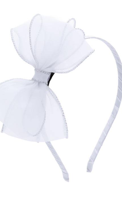 kidsatelier-Tulleen-White Shimmer Bow Headband