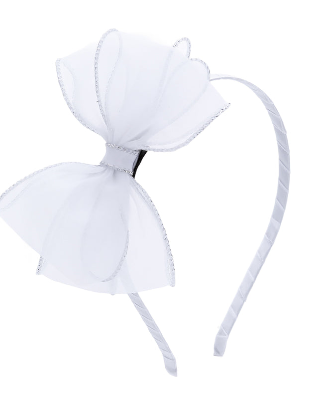 kidsatelier-Tulleen-White Shimmer Bow Headband