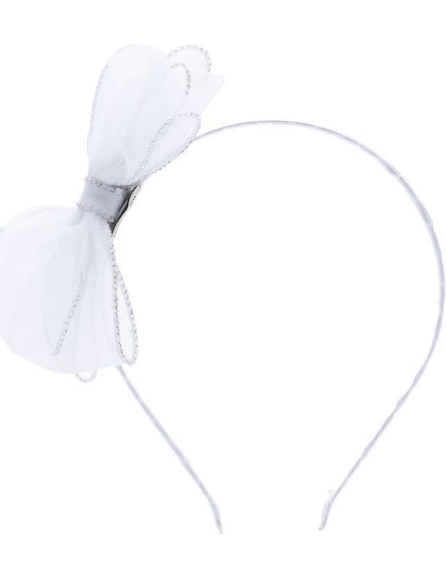 kidsatelier-Tulleen-White Shimmer Bow Headband
