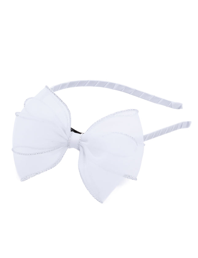 kidsatelier-Tulleen-White Shimmer Bow Headband