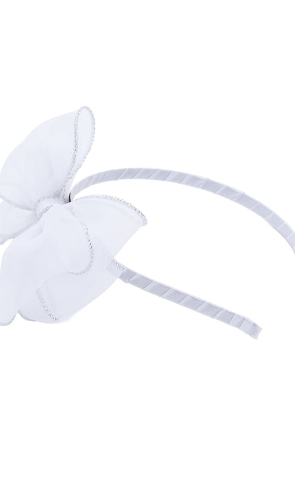 kidsatelier-Tulleen-White Shimmer Bow Headband