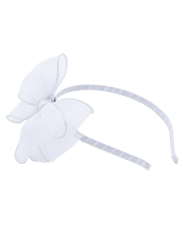 kidsatelier-Tulleen-White Shimmer Bow Headband