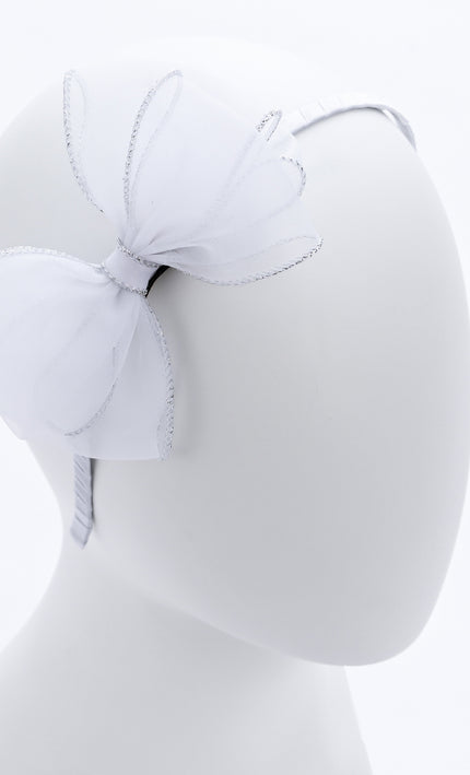 kidsatelier-Tulleen-White Shimmer Bow Headband
