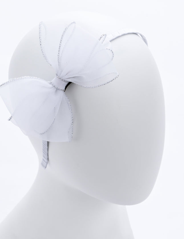 kidsatelier-Tulleen-White Shimmer Bow Headband