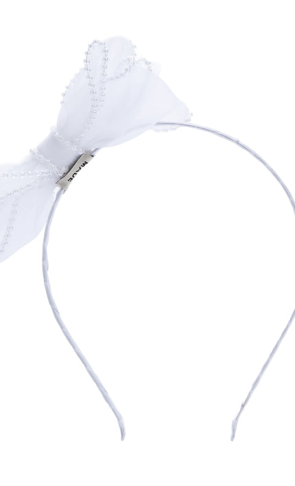 kidsatelier-Tulleen-White Pearl Bow Headband