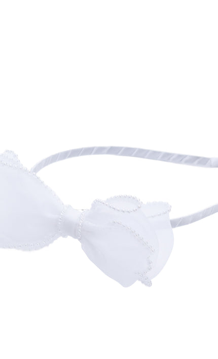 kidsatelier-Tulleen-White Pearl Bow Headband