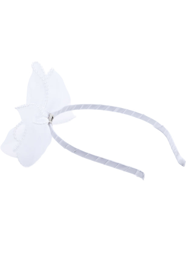 kidsatelier-Tulleen-White Pearl Bow Headband