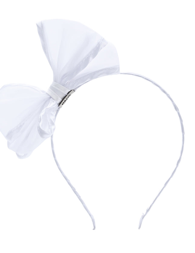 kidsatelier-Tulleen-White Sheer Bow Headband