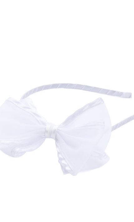 kidsatelier-Tulleen-White Sheer Bow Headband