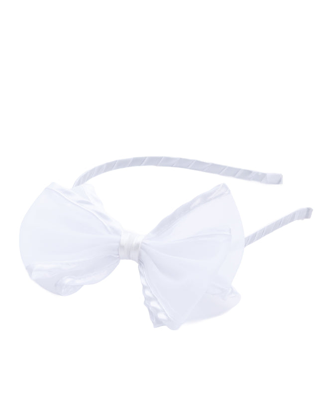 kidsatelier-Tulleen-White Sheer Bow Headband