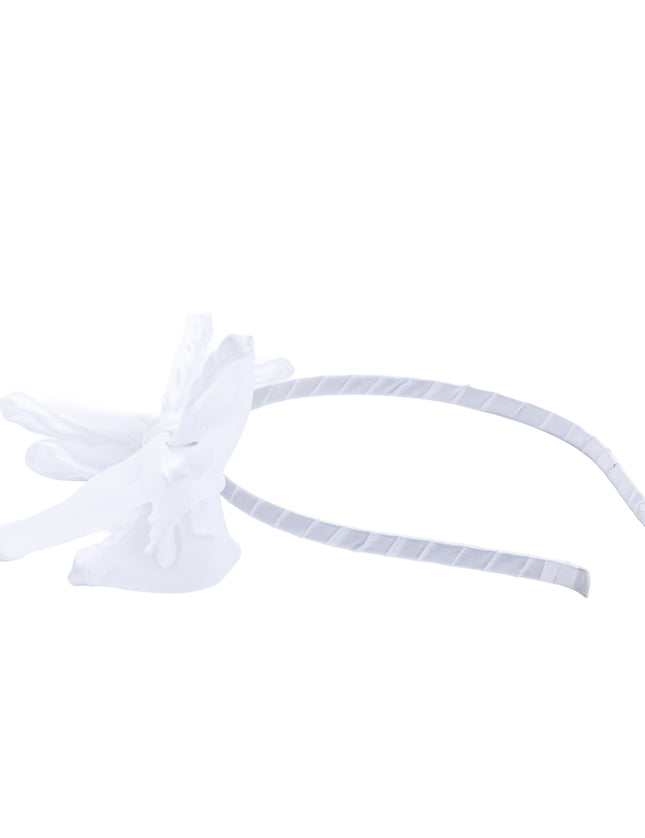 kidsatelier-Tulleen-White Sheer Bow Headband