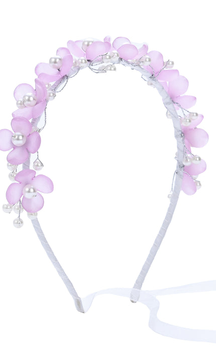 kidsatelier-Tulleen-Purple Floral Pearl Headband