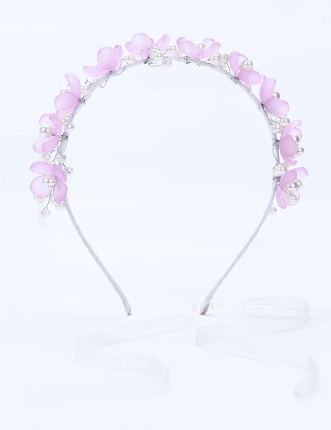 kidsatelier-Tulleen-Purple Floral Pearl Headband