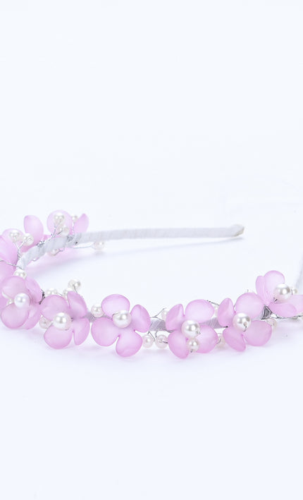 kidsatelier-Tulleen-Purple Floral Pearl Headband