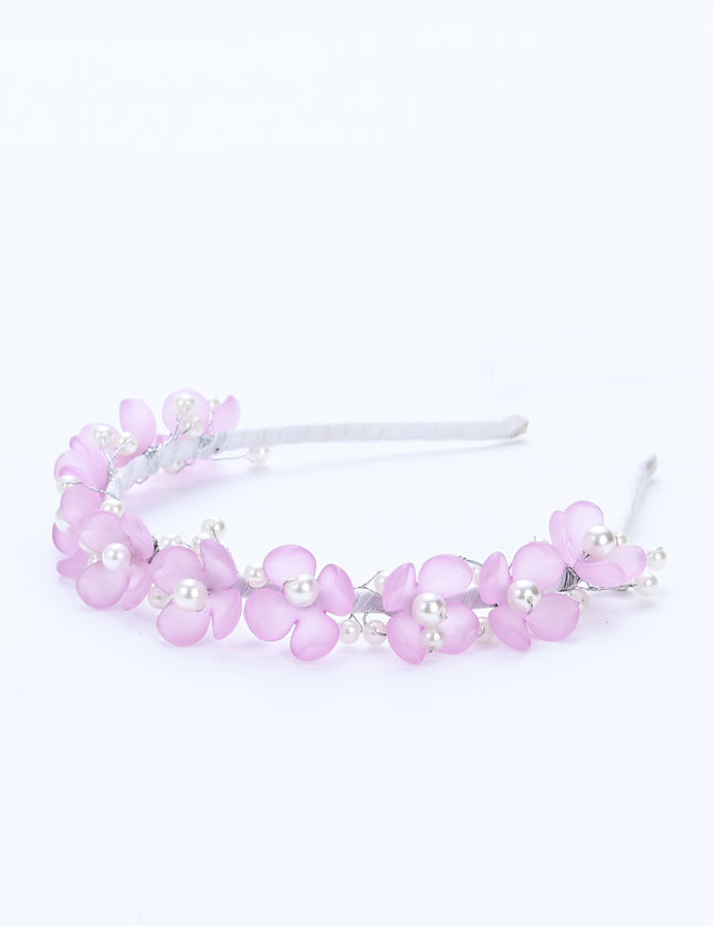 kidsatelier-Tulleen-Purple Floral Pearl Headband