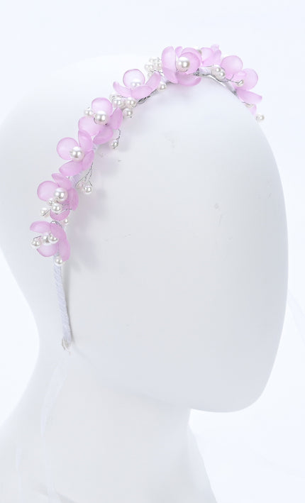 kidsatelier-Tulleen-Purple Floral Pearl Headband