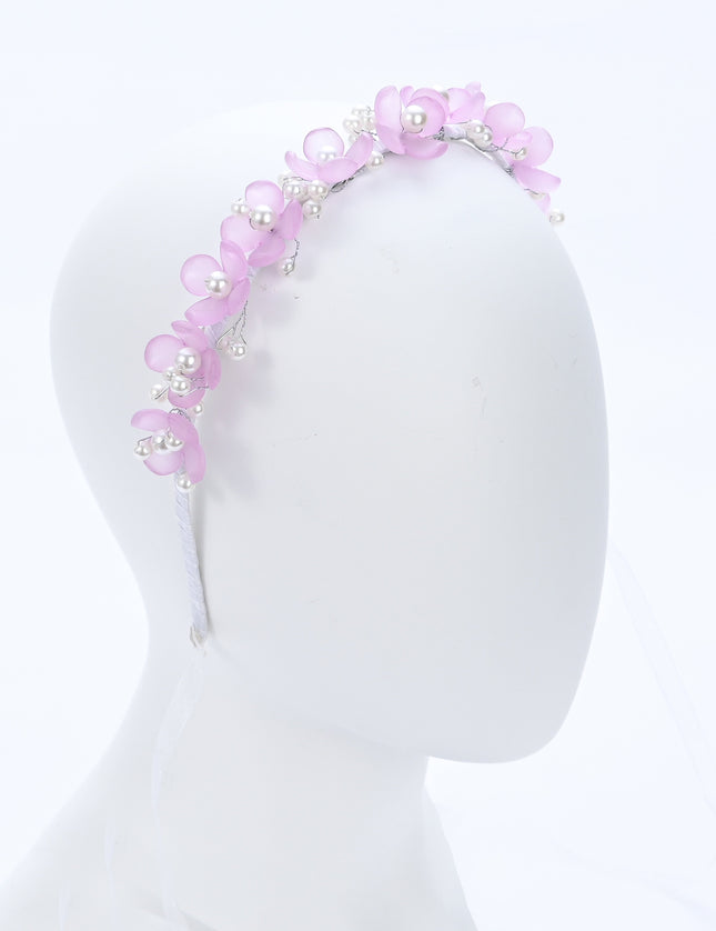 kidsatelier-Tulleen-Purple Floral Pearl Headband