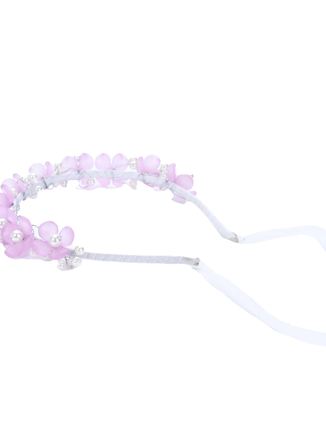 kidsatelier-Tulleen-Purple Floral Pearl Headband
