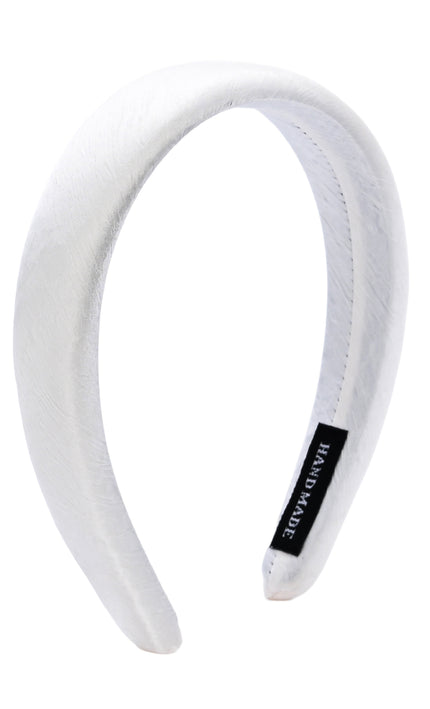kids atelier tulleen White Classic Satin Padded Headband
