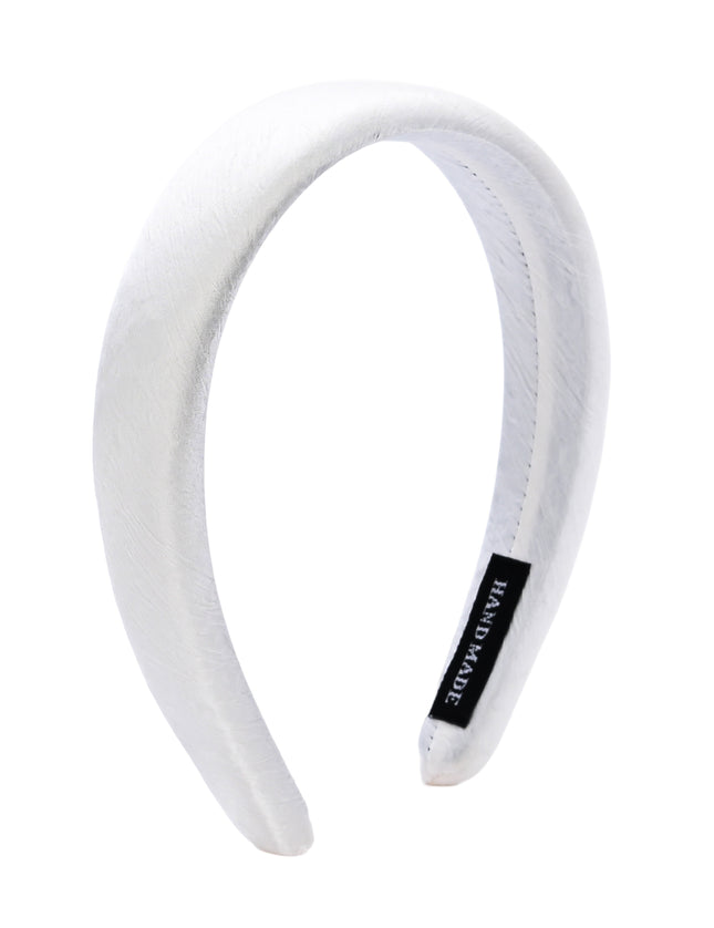 kids atelier tulleen White Classic Satin Padded Headband