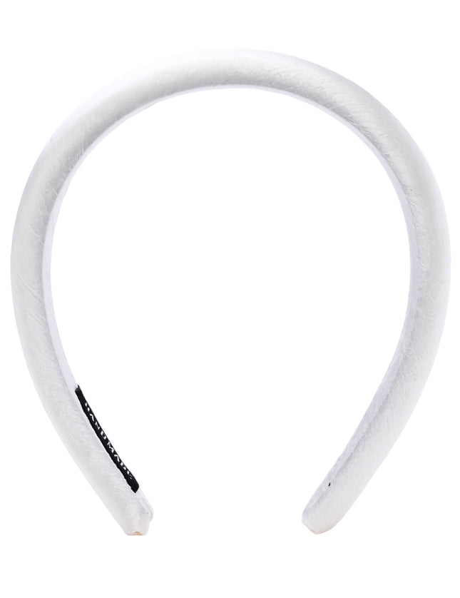 kids atelier tulleen White Classic Satin Padded Headband