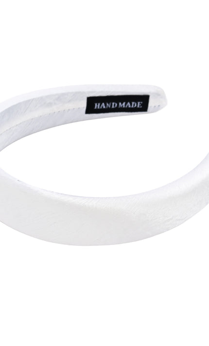 kids atelier tulleen White Classic Satin Padded Headband