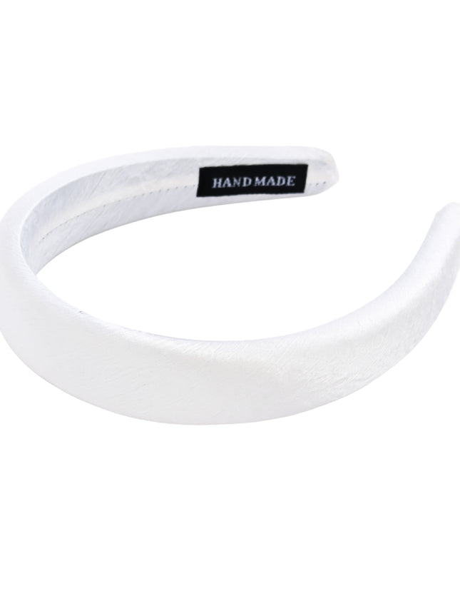 kids atelier tulleen White Classic Satin Padded Headband