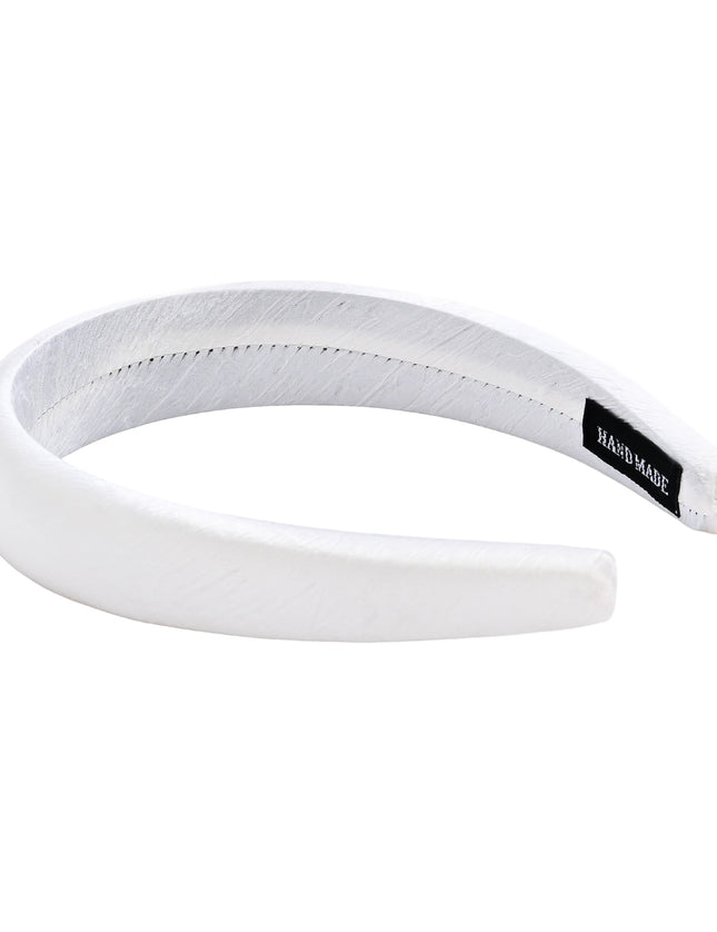 kids atelier tulleen White Classic Satin Padded Headband
