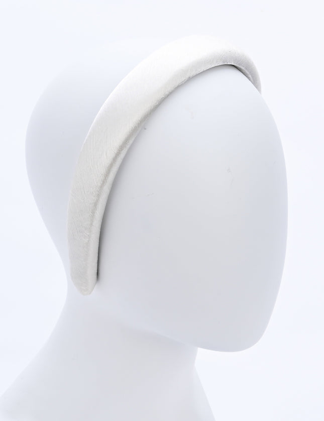 kids atelier tulleen White Classic Satin Padded Headband