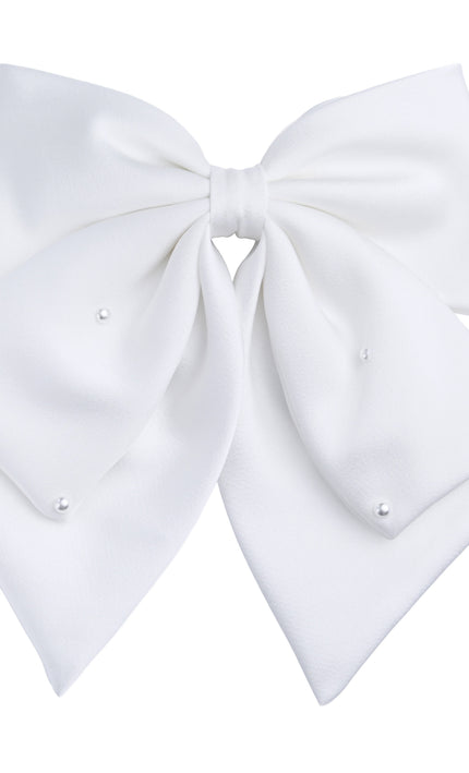 Kids atelier tulleen White Pearl-Embellished Satin Hair Clip