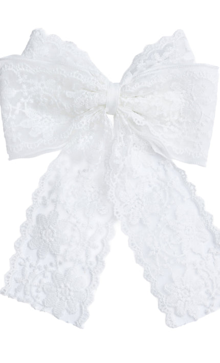 kids atelier tulleen White Floral Lace Ribbon Hair Clip