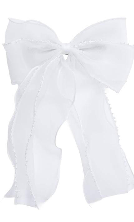 kids atelier tulleen Sheer Organza Beaded-Edge Hair Clip